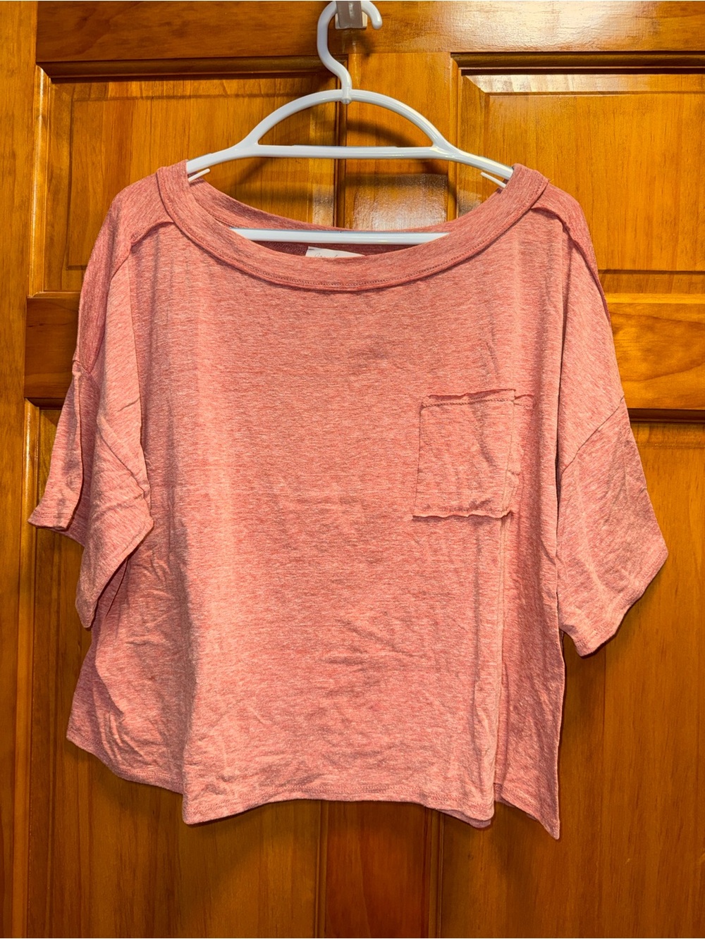 Ces Femme Soft Pink Crop Pocket Tee
